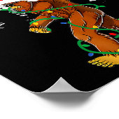 Bigfoot Santa Christmas Tree Lights Funny Xmas Sas Poster (Hoek)