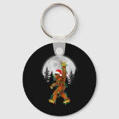 Bigfoot Santa Christmas Tree Lights Funny Xmas Sas Sleutelhanger (Voorkant)