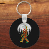Bigfoot Santa Christmas Tree Lights Funny Xmas Sas Sleutelhanger (Voorkant)