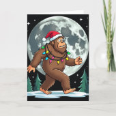 Bigfoot Santa Christmas Tree Lights Kaart (Voorkant)