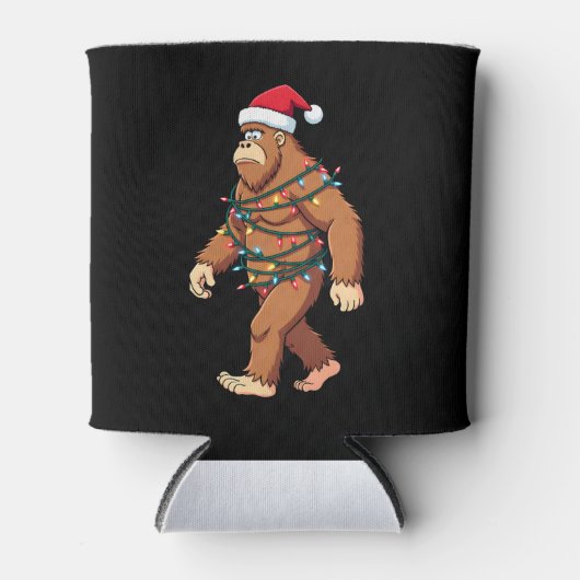 Bigfoot Santa Christmas Tree Lights Xmas Boys Men  Blikjeskoeler (Voorkant)