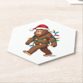 Bigfoot Santa Christmas Tree Lights Xmas Boys Men  Kartonnen Onderzetters (Schuin)