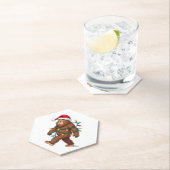 Bigfoot Santa Christmas Tree Lights Xmas Boys Men  Kartonnen Onderzetters (Insitu)