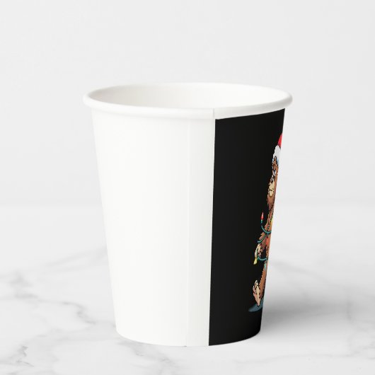 Bigfoot Santa Christmas Tree Lights Xmas Boys Men  Papieren Bekers (Rechts)