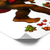 Bigfoot Santa Christmas Tree Lights Xmas Boys Men  Poster (Hoek)