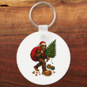 Bigfoot Santa Christmas Tree Lights Xmas Boys Men  Sleutelhanger (Voorkant)