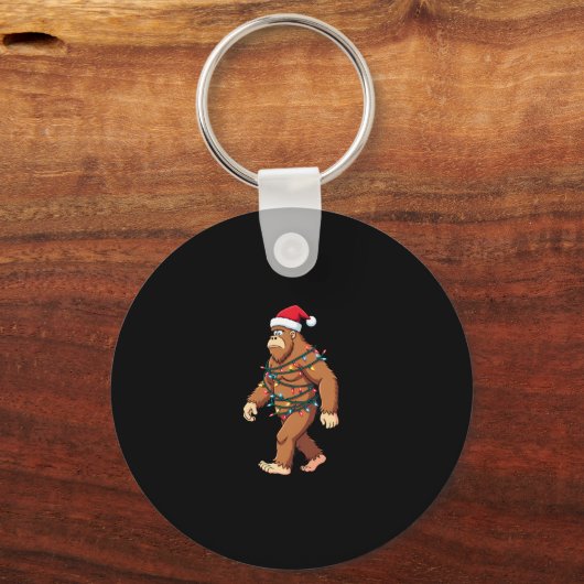 Bigfoot Santa Christmas Tree Lights Xmas Boys Men  Sleutelhanger (Voorkant)