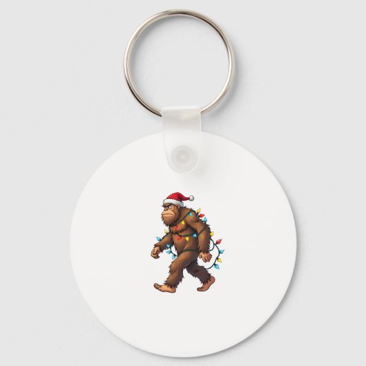 Bigfoot Santa Christmas Tree Lights Xmas Boys Men  Sleutelhanger (Voorkant)