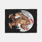 Bigfoot Santa Christmas Tree Lights Xmas Sasquatch Fleece Deken (Voorkant (Horizontaal))