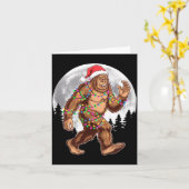 Bigfoot Santa Christmas Tree Lights Xmas Sasquatch Kaart (Gele Bloem)