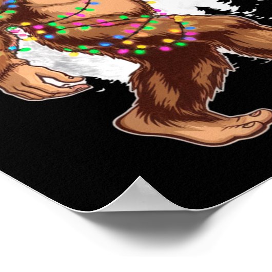 Bigfoot Santa Christmas Tree Lights Xmas Sasquatch Poster (Hoek)