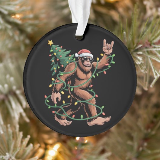 Bigfoot Santa Christmas Tree Sasquatch Santa  Ornament (Boom)