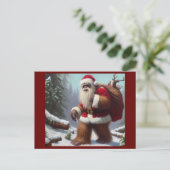 Bigfoot Santa Claus Briefkaart (Staand voorkant)