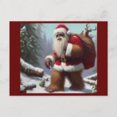 Bigfoot Santa Claus Briefkaart (Voorkant)