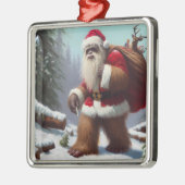 Bigfoot Santa Claus Metalen Ornament (Links)