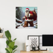 Bigfoot Santa Claus Poster (Thuiskantoor)