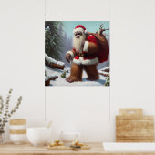Bigfoot Santa Claus Poster (Keuken)