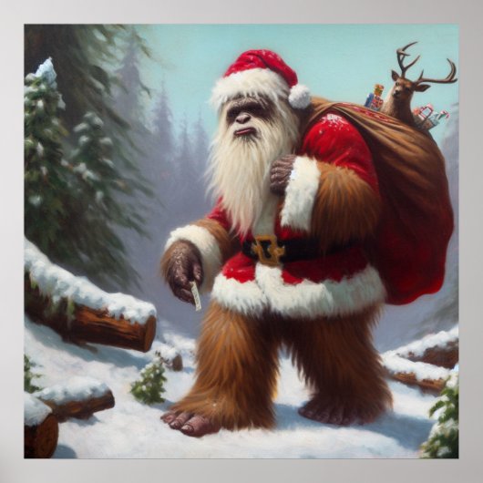 Bigfoot Santa Claus Poster (Voorkant)
