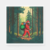 Bigfoot Santa Claus zak van geschenken Servet (Voorkant)