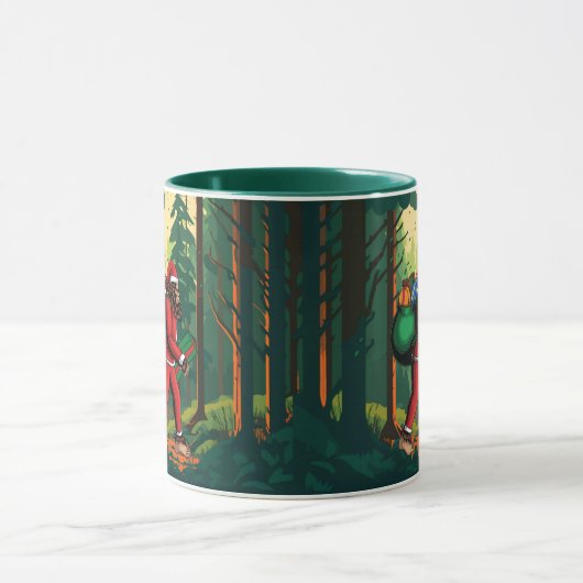 Bigfoot Santa Forest leveren Cadeaus Grappig Mok (Midden)