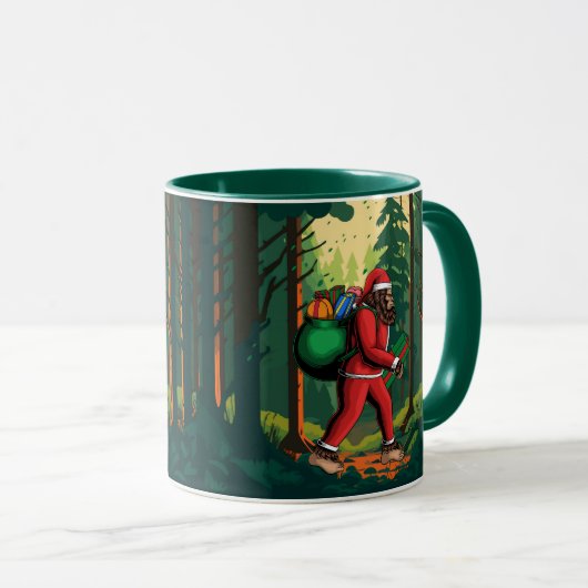 Bigfoot Santa Forest leveren Cadeaus Grappig Mok (Voorkant rechts)