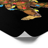 Bigfoot Santa Kerstboom lichten Xmas Boys mannen Poster (Hoek)