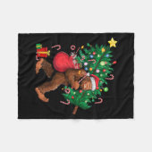 Bigfoot Santa Most Wonderful Christmas Tree Lights Fleece Deken (Voorkant (Horizontaal))