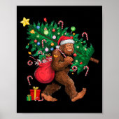 Bigfoot Santa Most Wonderful Christmas Tree Lights Poster (Voorkant)