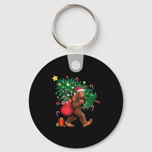 Bigfoot Santa Most Wonderful Christmas Tree Lights Sleutelhanger (Voorkant)