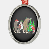 Bigfoot Santa snewman Metalen Ornament (Links)