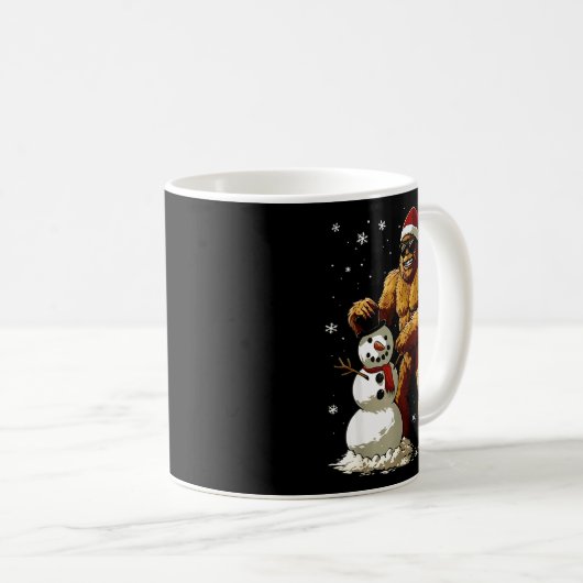 Bigfoot Santa Snowman Kids Boys Men Xmas Christmas Koffiemok (Voorkant rechts)