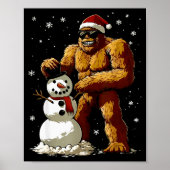 Bigfoot Santa Snowman Kids Boys Men Xmas Christmas Poster (Voorkant)