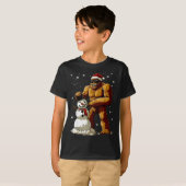 Bigfoot Santa Snowman Kids Boys Men Xmas Christmas T-shirt (Voorkant volledig)