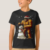 Bigfoot Santa Snowman Kids Boys Men Xmas Christmas T-shirt (Voorkant)