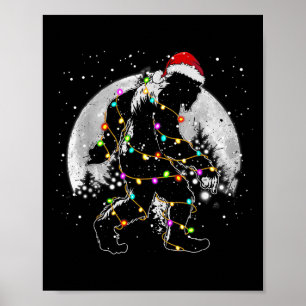 Bigfoot Santa Snowman Kinder Jongens Mannen Kerstm Poster