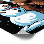 Bigfoot Santa Snowman Kinder Jongens Mannen Kerstm Poster (Hoek)