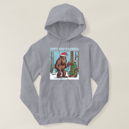 Bigfoot Santa - Stop niet met geloven Hoodie (Design voorkant)