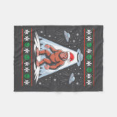 Bigfoot Santa Ufo Alien Funny Ugly Christmas Sweat Fleece Deken (Voorkant (Horizontaal))
