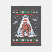 Bigfoot Santa Ufo Alien Funny Ugly Christmas Sweat Fleece Deken (Voorkant)