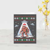 Bigfoot Santa Ufo Alien Funny Ugly Christmas Sweat Kaart (Gele Bloem)