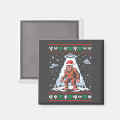 Bigfoot Santa Ufo Alien Funny Ugly Christmas Sweat Magneet (Voorkant / Achterkant)