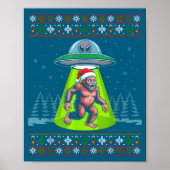 Bigfoot Santa Ufo Sasquatch Funny Ugly Christmas S Poster (Voorkant)