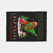 Bigfoot Santa Ugly Christmas Tree Funny Xmas Light Fleece Deken (Voorkant (Horizontaal))