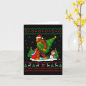 Bigfoot Santa Ugly Christmas Tree Funny Xmas Light Kaart (Gele Bloem)