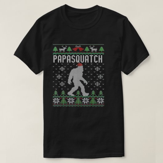 Bigfoot Santa Ugly Kerstpyjama T-shirt (Design voorkant)