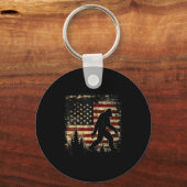 Bigfoot sasquatch 4 juli patriottische Amerikaanse Sleutelhanger (Voorkant)