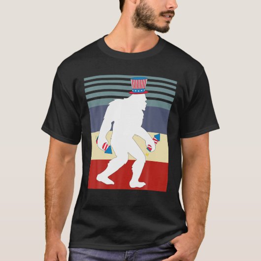 Bigfoot Sasquatch 4e juli Fireworks American F T-shirt (Voorkant)