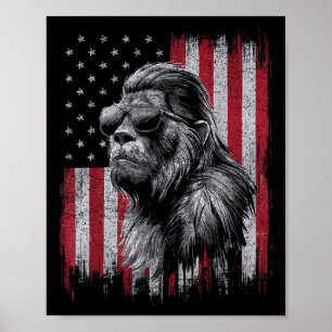 Bigfoot Sasquatch 4th of July Patriottische Vereni Poster