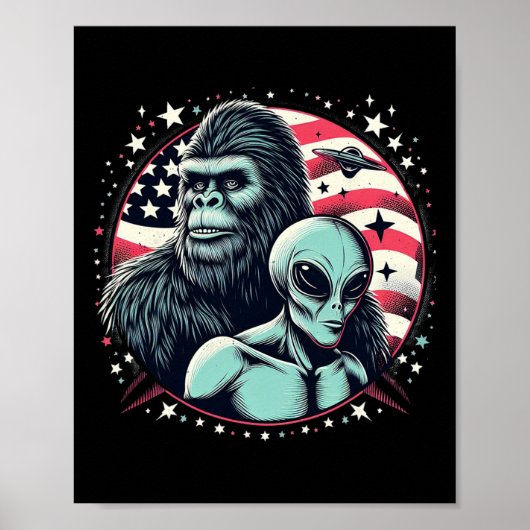 Bigfoot Sasquatch Alien Amp Bigfoot Amerikaanse vl Poster (Voorkant)