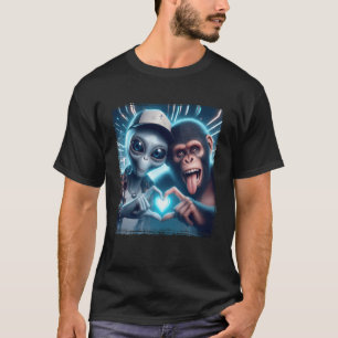 Bigfoot Sasquatch Alien Liefdesfestival Hart Liefd T-shirt